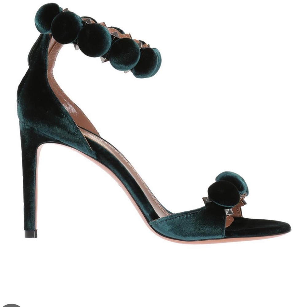 Alaïa velvet high heel sandals in green